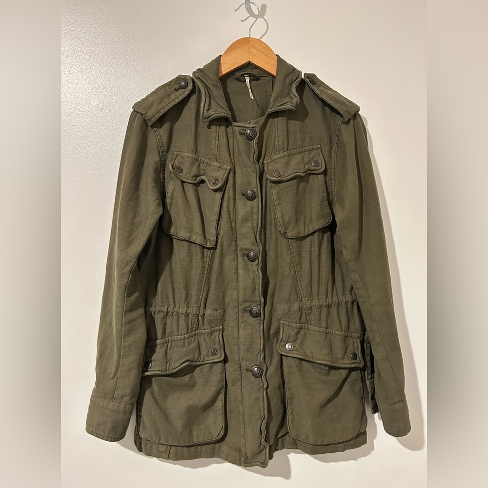 Free People Not Your Brothers Surplus Jacket Military Utility Green Women’s